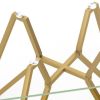 35" Clear and Gold Glass and Steel Square Dining Table