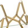 35" Clear and Gold Glass and Steel Square Dining Table