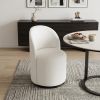 Cream and Black Velvet Curved Back Swivel Dining Arm Chair