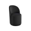 Black Velvet Curved Back Swivel Dining Arm Chair