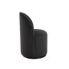 Black Velvet Curved Back Swivel Dining Arm Chair