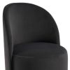 Black Velvet Curved Back Swivel Dining Arm Chair