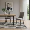 Set of Two Gray And Brown Tufted Velvet And Solid Wood Dining Side Chairs