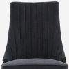 Set of Two Black And Brown Fabric And Solid Wood Dining Side Chairs