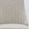 Set of Two Beige And White And Gold Chenille And Stainless Steel Dining Side Chairs