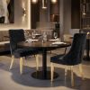 Set of Two Black And Gold Chenille And Stainless Steel Dining Side Chairs