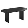 79" Walnut Solid Wood Double Pedestal Base Oval Dining Table