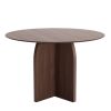 45" Walnut Solid Wood Pedestal Base Round Top Dining Table