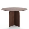 45" Walnut Solid Wood Pedestal Base Round Top Dining Table
