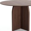45" Walnut Solid Wood Pedestal Base Round Top Dining Table