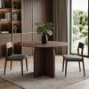 45" Walnut Solid Wood Pedestal Base Round Top Dining Table