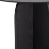 45" Black Solid Wood Pedestal Base Round Top Dining Table