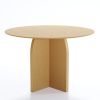 45" Natural Solid Wood Pedestal Base Round Top Dining Table