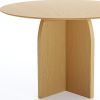 45" Natural Solid Wood Pedestal Base Round Top Dining Table