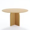 52" Natural Solid Wood Pedestal Base Round Top Dining Table