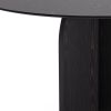 58" Black Solid Wood Pedestal Base Round Top Dining Table