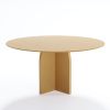 58" Natural Solid Wood Pedestal Base Round Top Dining Table