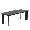 78" Black Solid Wood Dining Table