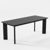 78" Black Solid Wood Dining Table