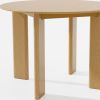 42" Natural Solid Wood Round Top Dining Table