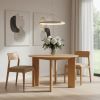 42" Natural Solid Wood Round Top Dining Table