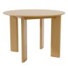 42" Natural Solid Wood Round Top Dining Table