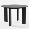 45" Black Solid Wood Round Top Dining Table