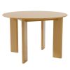 45" Natural Solid Wood Round Top Dining Table