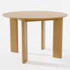 45" Natural Solid Wood Round Top Dining Table