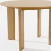 45" Natural Solid Wood Round Top Dining Table