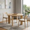 51" Natural Solid Wood Round Top Dining Table