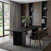 79" Black Solid Wood Double Pedestal Base Dining Table