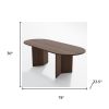 79" Walnut Wood Double Pedestal Base Oval Dining Table