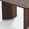 79" Walnut Wood Double Pedestal Base Oval Dining Table