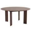 59" Brown Solid Wood Round Top Dining Table