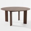 59" Brown Solid Wood Round Top Dining Table