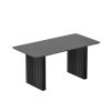 67" Black Solid Wood Double Pedestal Base Dining Table