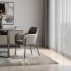 Dark Gray And Black And Dark Gray Faux Leather Dining Arm Chair