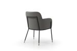 Dark Gray And Black And Dark Gray Faux Leather Dining Arm Chair