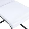 Set of Two White And Black Tufted Faux Leather And Metal Dining Side Chairs