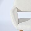 Set of Two Beige and Oak Fabric and Steel Dining Arm Chairs