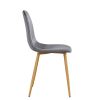 Set of Four Gray and Oak Velvet and Steel Dining Side Chairs