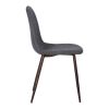 Set of Four Gray and Brown Fabric and Steel Dining Side Chairs