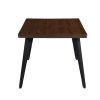 63" Dark Brown and Black Wood and Iron Dining Table