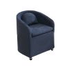 Blue Chenille Wing Back Dining Side Chair