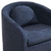 Blue Chenille Wing Back Dining Side Chair