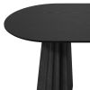 79" Black Wood Double Pedestal Base Oval Dining Table