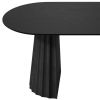 79" Black Wood Double Pedestal Base Oval Dining Table