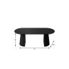 79" Black Wood Double Pedestal Base Oval Dining Table