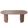 79" Brown Wood Double Pedestal Base Oval Dining Table